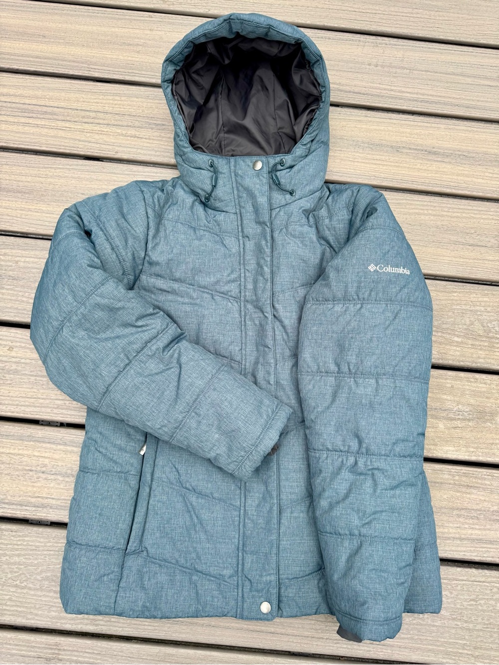 Columbia Women’s Teal Puffer Jacket with Hood
